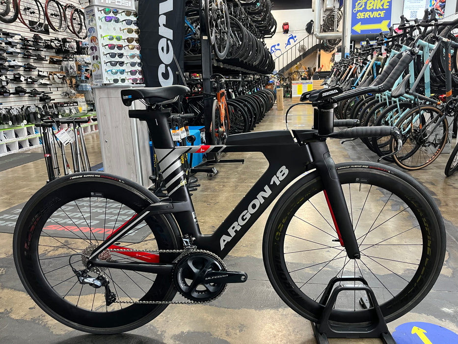 Argon 18 E-119 Tri+ Shimano Ultegra 11 Speed w/Profile Design 58/78 Wheels - Black 2022
