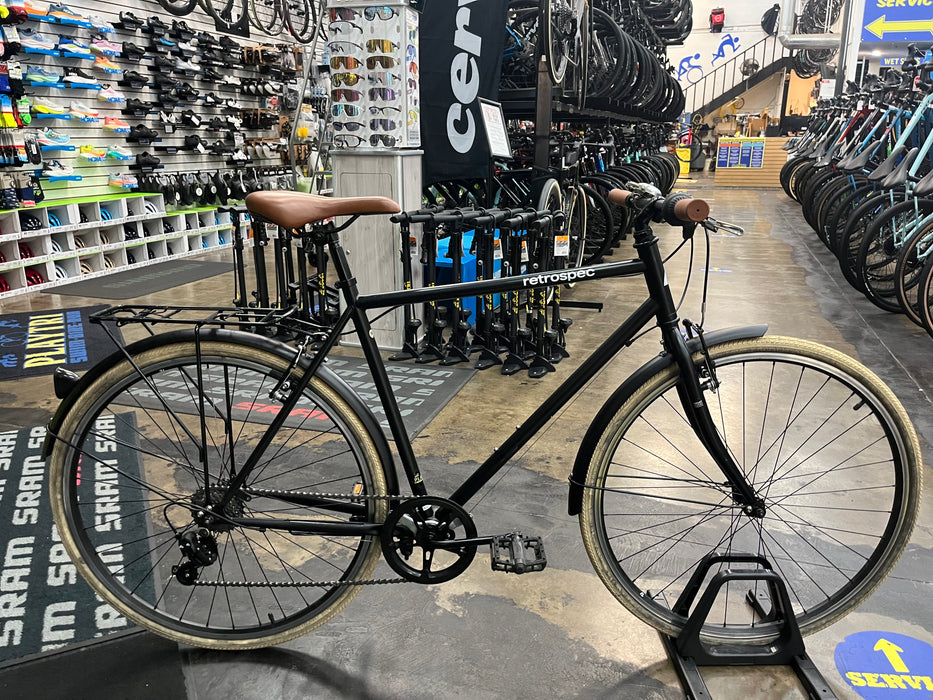 Retrospec Beaumont 7-Speed City Bike Shimano Tourney - Matte Black DEMO