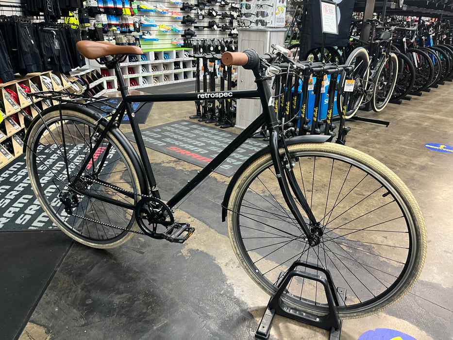 Retrospec Beaumont 7-Speed City Bike Shimano Tourney - Matte Black DEMO