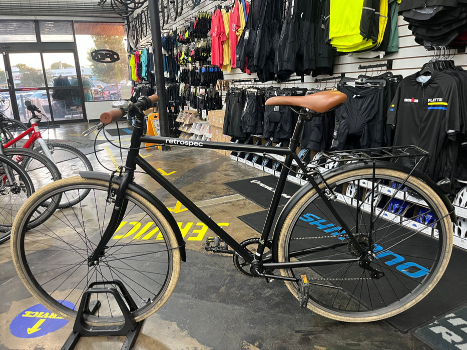 Retrospec Beaumont 7-Speed City Bike Shimano Tourney - Matte Black DEMO