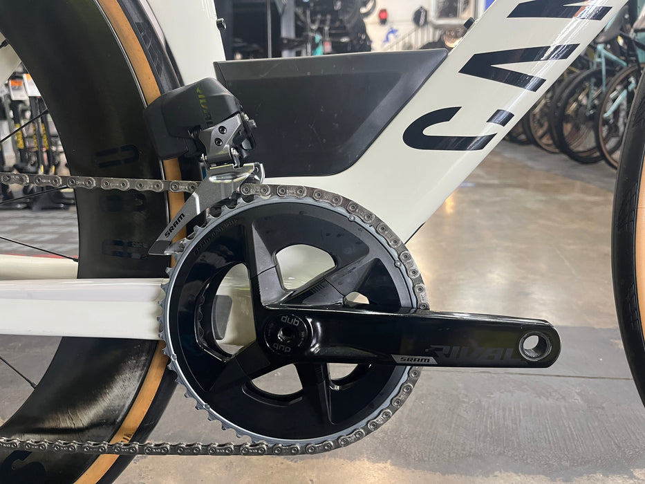 Canyon Speedmax CF 7 Disc SRAM Rival eTap AXS w/Powermeter and Reynolds AR58/80 Wheels - White 2023 USED
