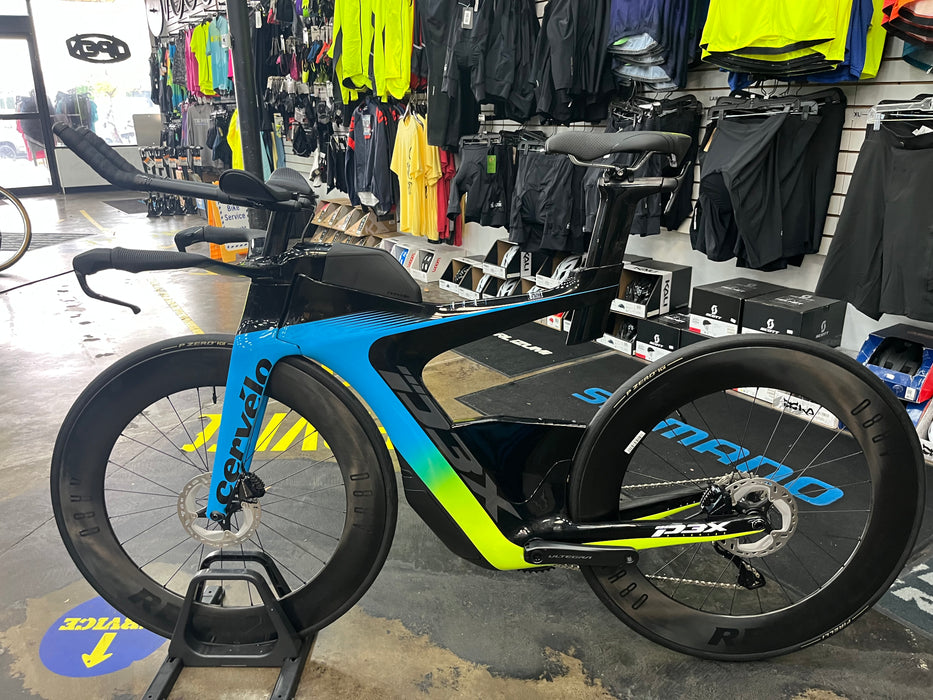 Cervelo P3X Shimano Ultegra Di2 12 Speed - Reynolds AR80 Wheels - Rivera/Fluoro/Black 2021