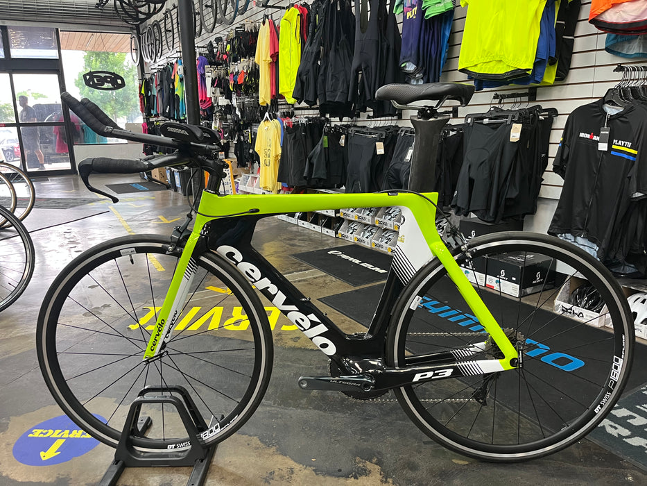 Cervelo P3 Shimano Ultegra Di2 11 Spd - DT Swiss P1800 Spline - Fluor/Blk/Wht 2019 DEMO