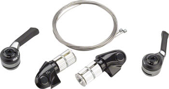 microSHIFT Bar End Shifter Set, 11-Speed Road, Double/Triple, Shimano Compatible, Black OUT OF BOX