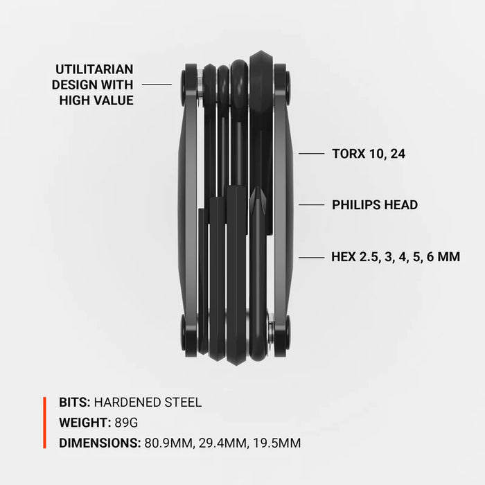 Lezyne Rap II - 8 Tubeless Multi-Tool Black