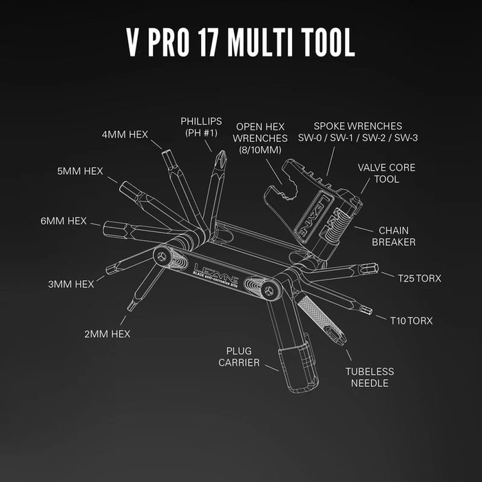 Lezyne V PRO 17-Function Multi Tool, Black