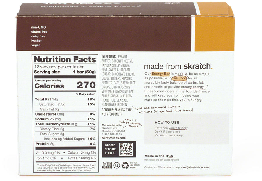 Skratch Labs Energy Bar Peanut Butter Chocolate