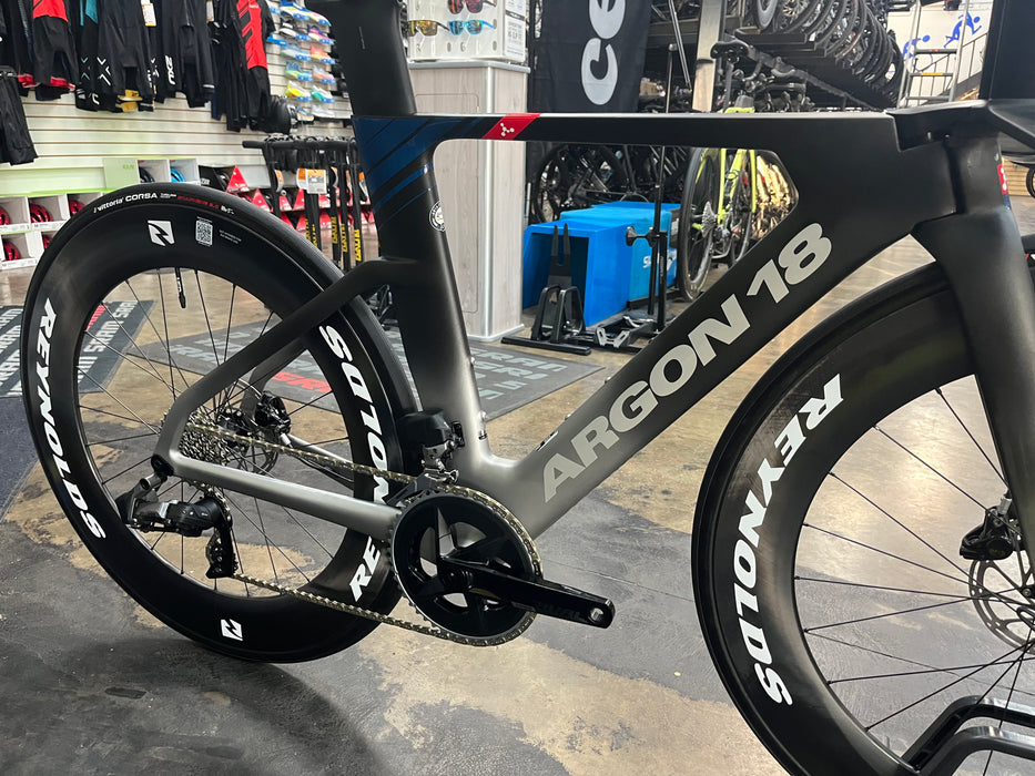 Argon 18 E-118 Tri+ SRAM Rival eTAP AXS 12 Speed - Reynolds AR80 Wheelset - Black 2023