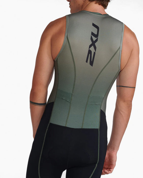 2XU Men's Aero Front Zip Trisuit - Alpine/Periscope