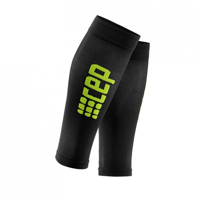 CEP Ultralight RUN+ Compression Sleeves (Black/Green)