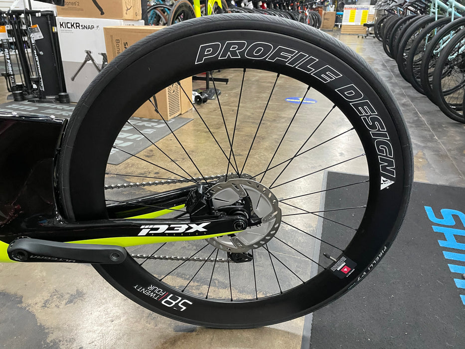 Cervelo P3X Shimano Ultegra Di2 11s Disc - Profile Design 58 Twenty Four Wheels - Rivera/Fluoro/Black 2021 DEMO